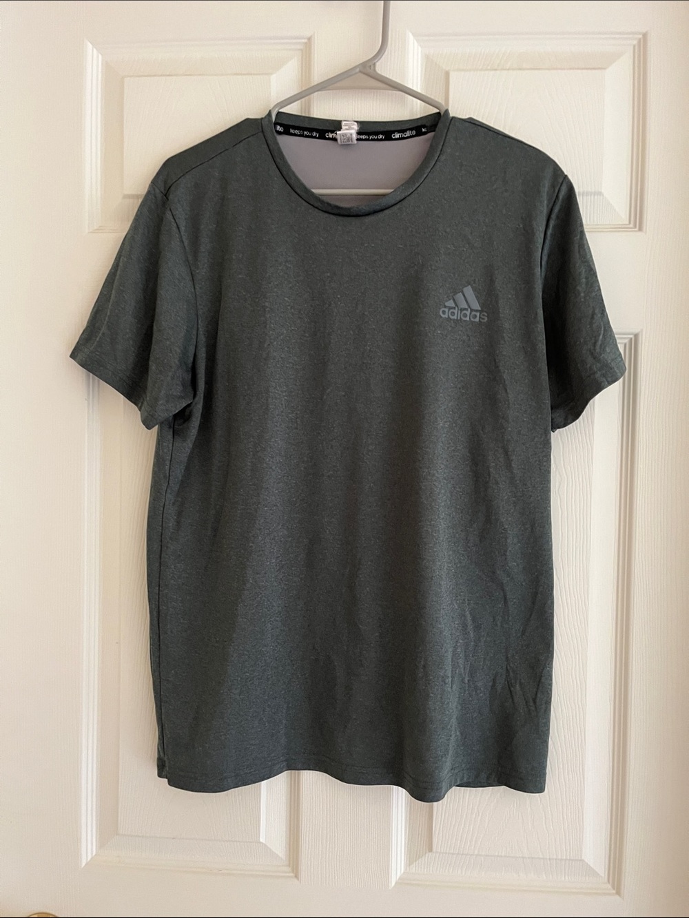 2 For $10 /Adidas Men's Green Short Sleeve, Crew Neck Climalite T-Shirt - Large